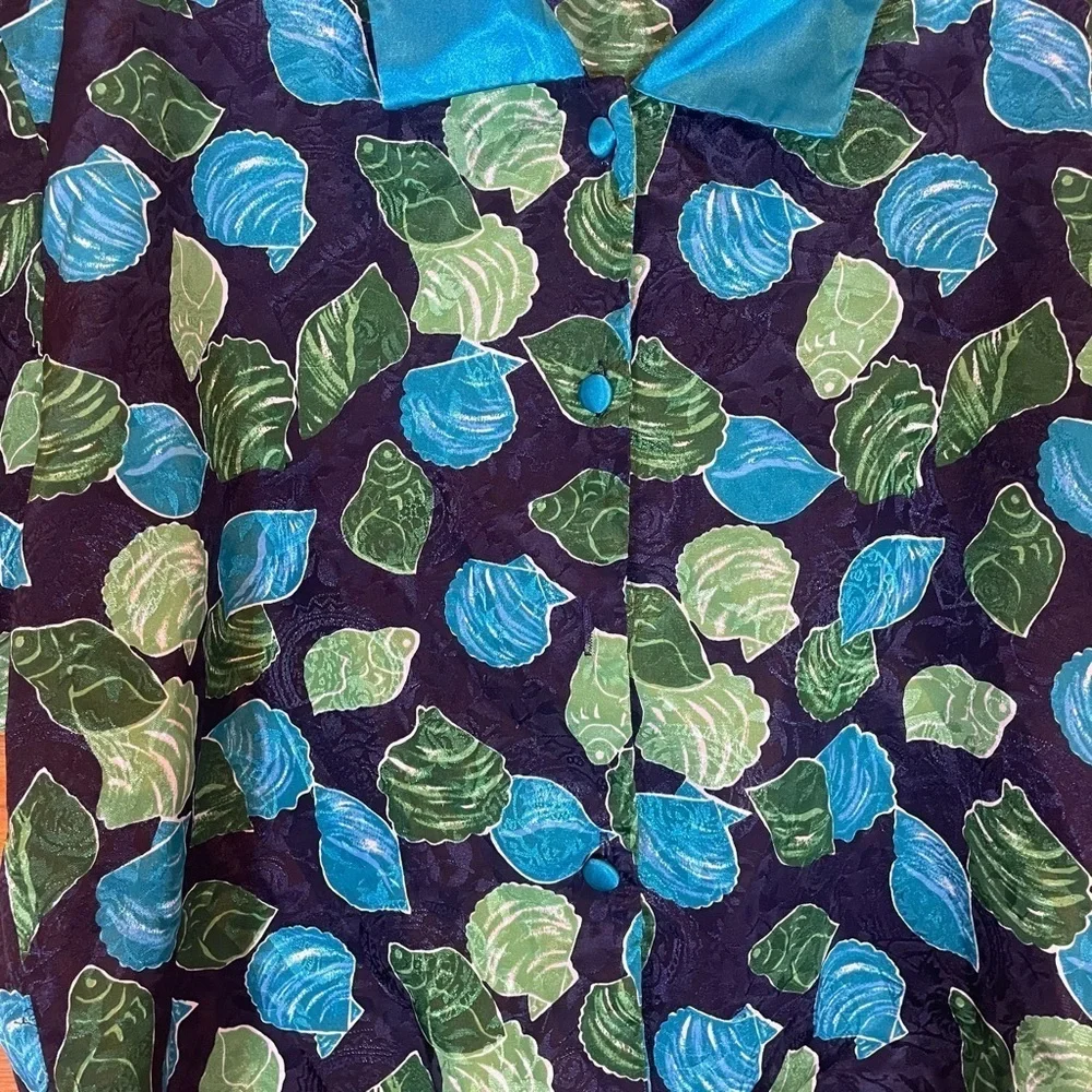Victoria’s Secret Seashell Vintage Button Down Sleep Silk Shirt Sz S